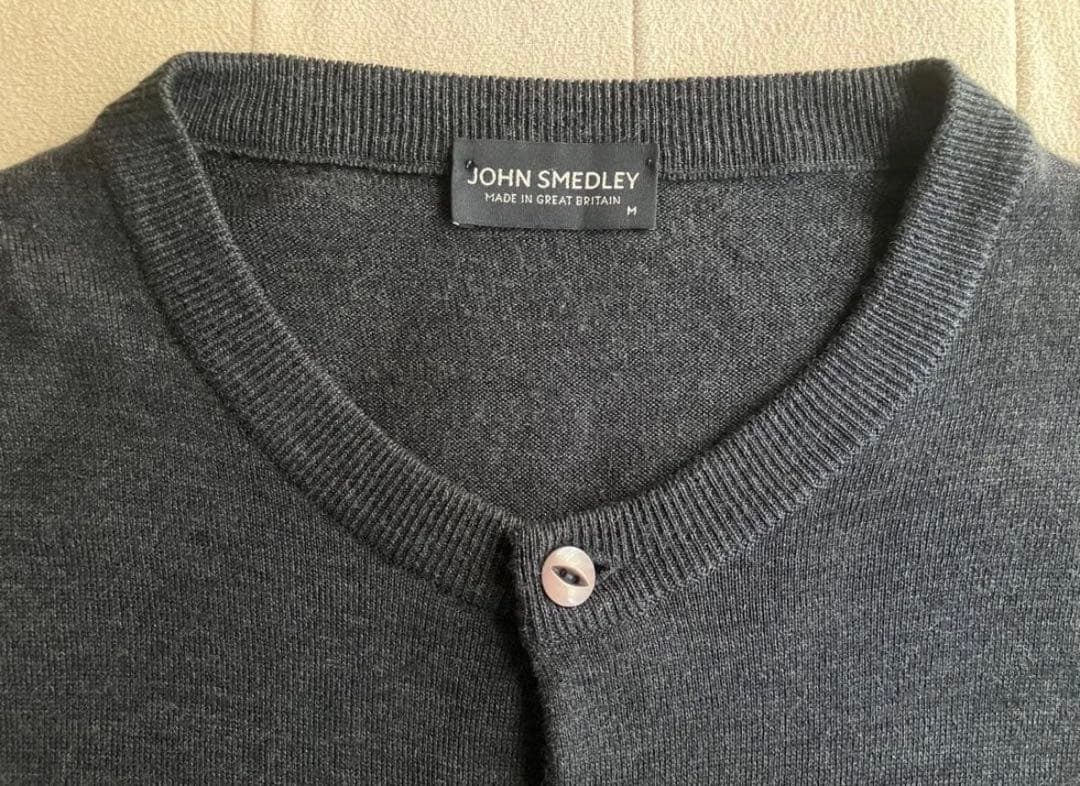 ア*ー様 JOHN SMEDLEY ウール クルーネック 24G カーディガン