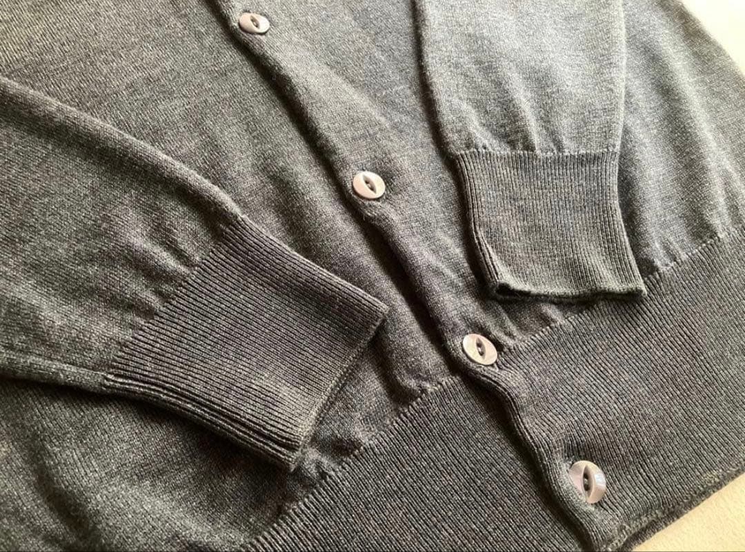 ア*ー様 JOHN SMEDLEY ウール クルーネック 24G カーディガン