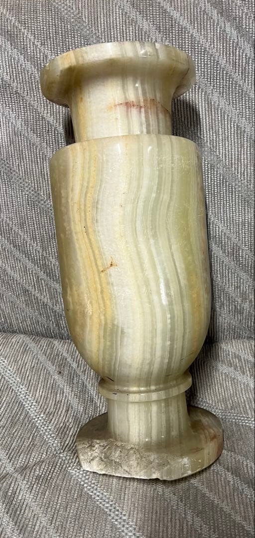 天然石　大理石　国産　壺　大理石 オニキス 花瓶 花器