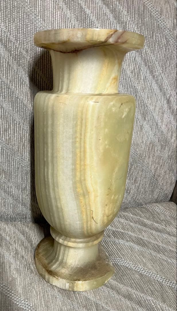 天然石　大理石　国産　壺　大理石 オニキス 花瓶 花器