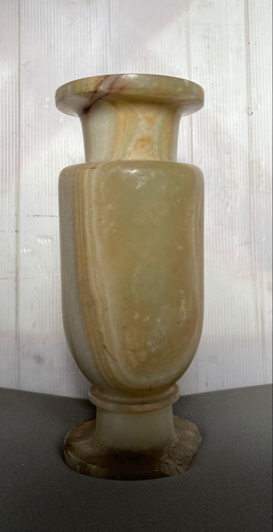 天然石　大理石　国産　壺　大理石 オニキス 花瓶 花器