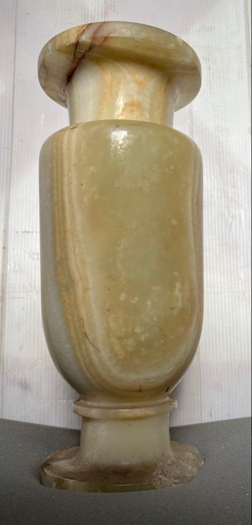 天然石　大理石　国産　壺　大理石 オニキス 花瓶 花器