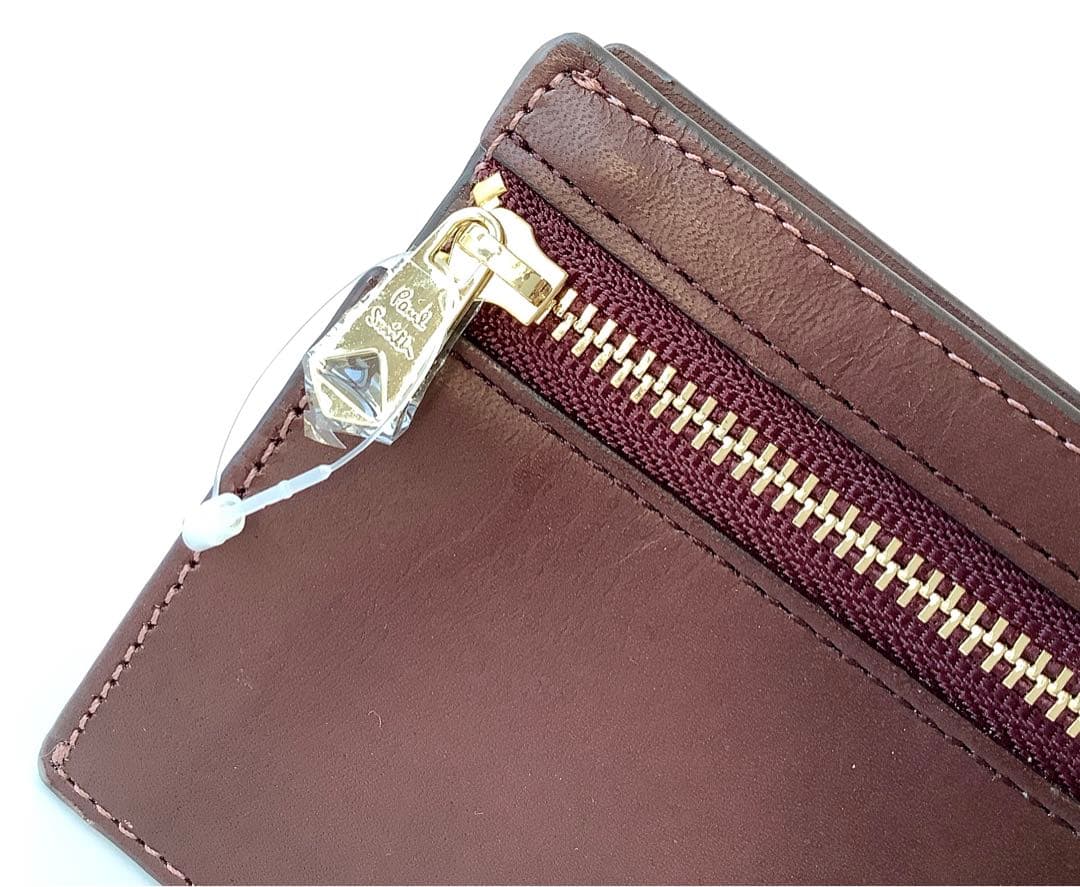 新品★ポールスミス★ステッチハイライト マネークリップ ２つ折り財布★ブラウン茶