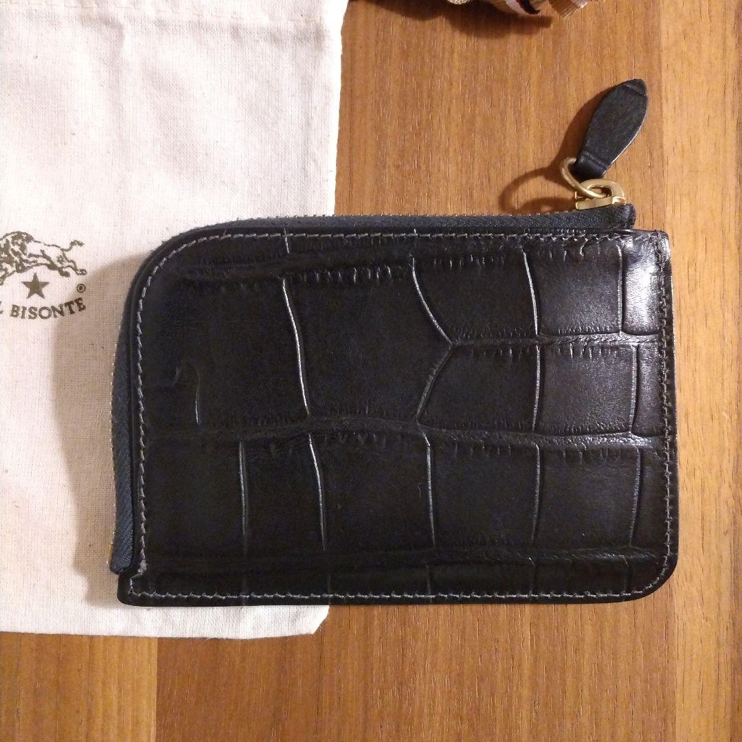 イルビゾンテ　L字ファスナーミニ財布　クロコ