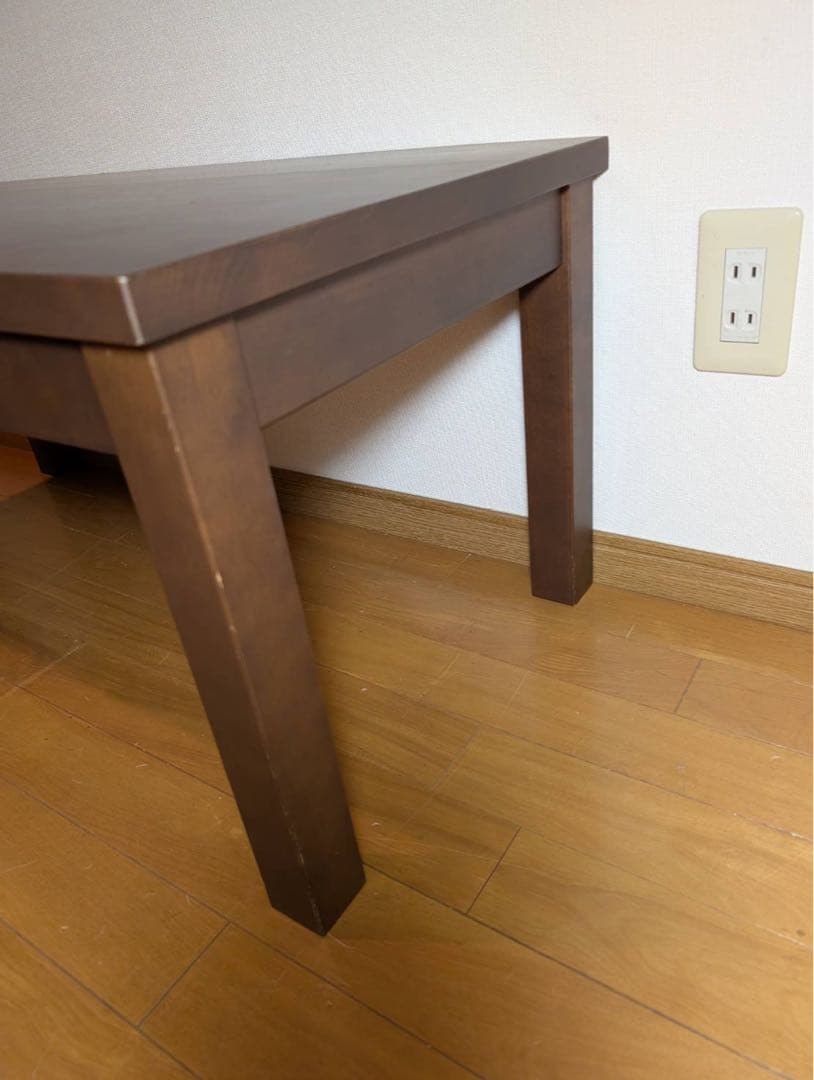 ■送料込■無印良品 天然木ローテーブル 引出バーチ材 ブラウン 机デスク