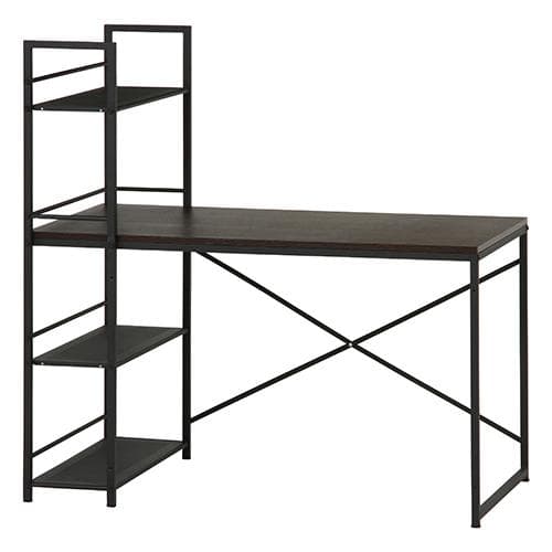 【新品・送料無料】ラック付きデスク ルール 奥行64cm ダークブラウン