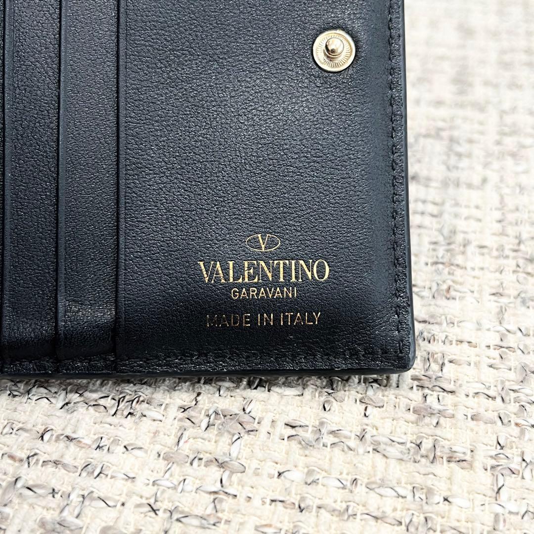 VALENTINO GARAVANI 二つ折り財布 黒 レザー