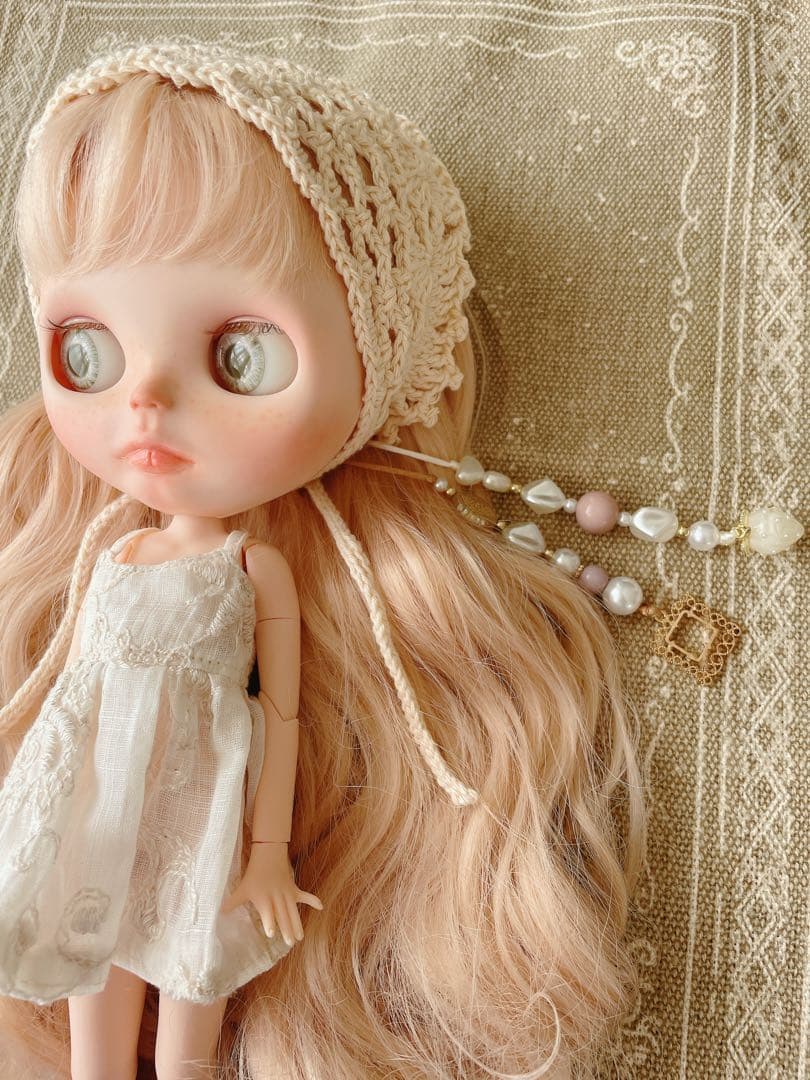 【週末セール】カスタムアイシードール (本体のみ)ピンクプラチナ　ロングウェーブ