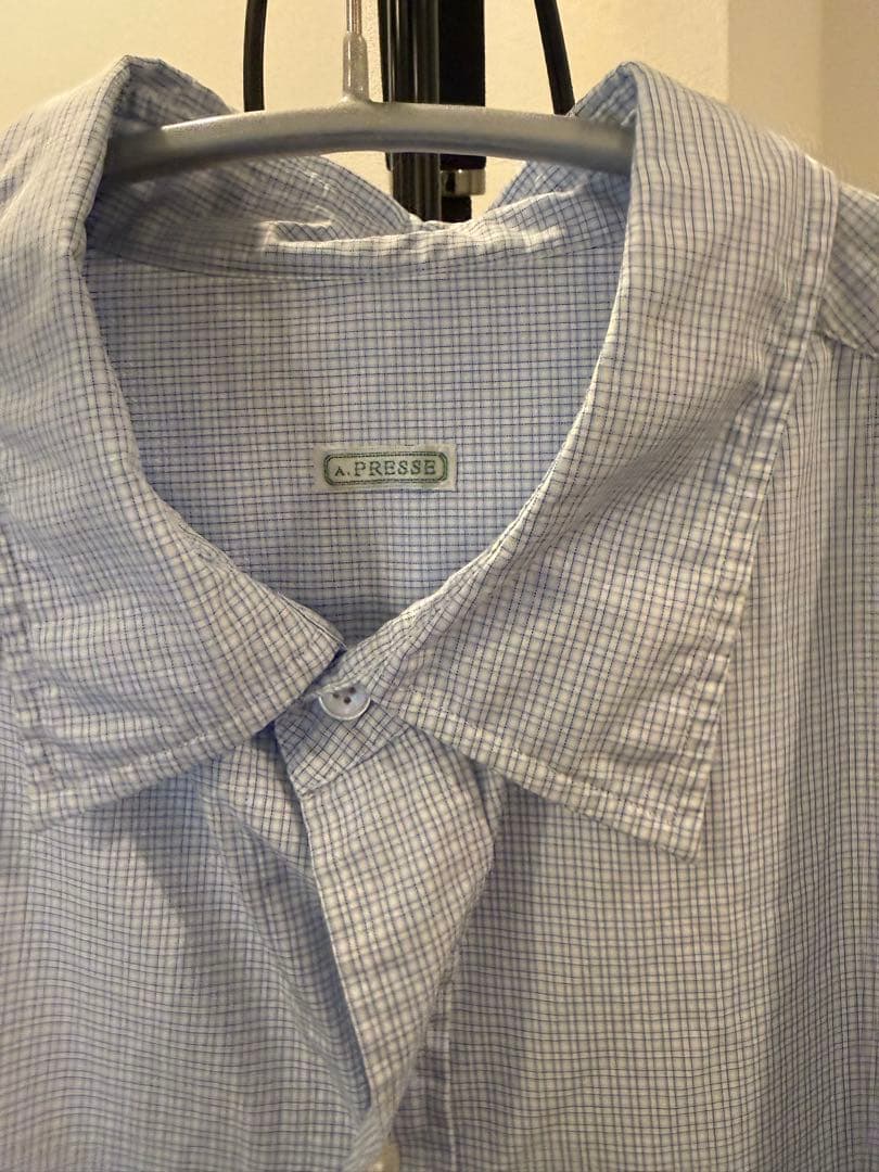 タグ付美品 A.PRESSE Regular Collar Shirt 3