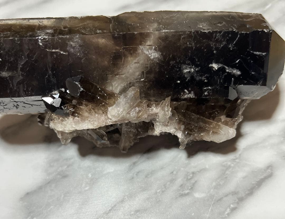 ブラジル産 モリオン(カンゴーム) ダブルポイント クラスター原石