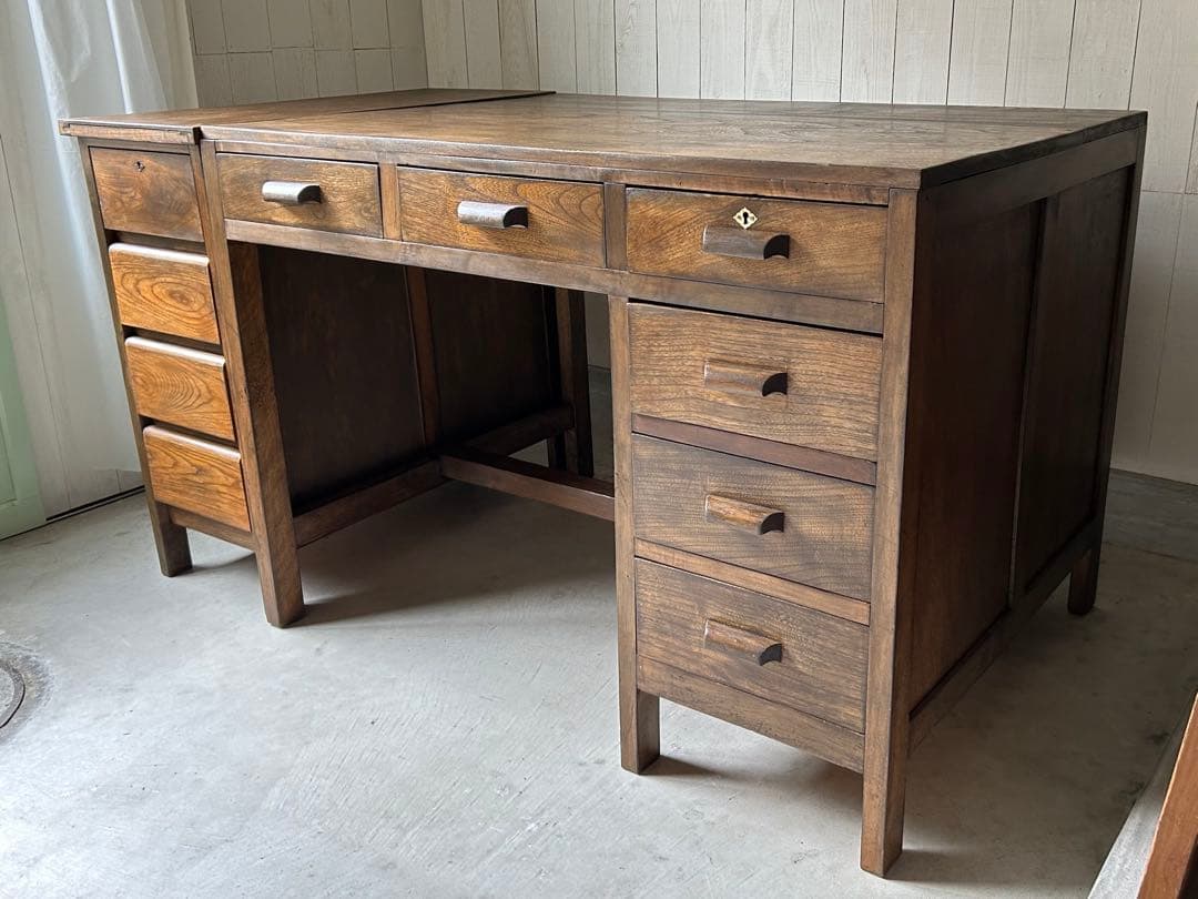 アンティーク　日本製　家具　机　デスク　レストア済み