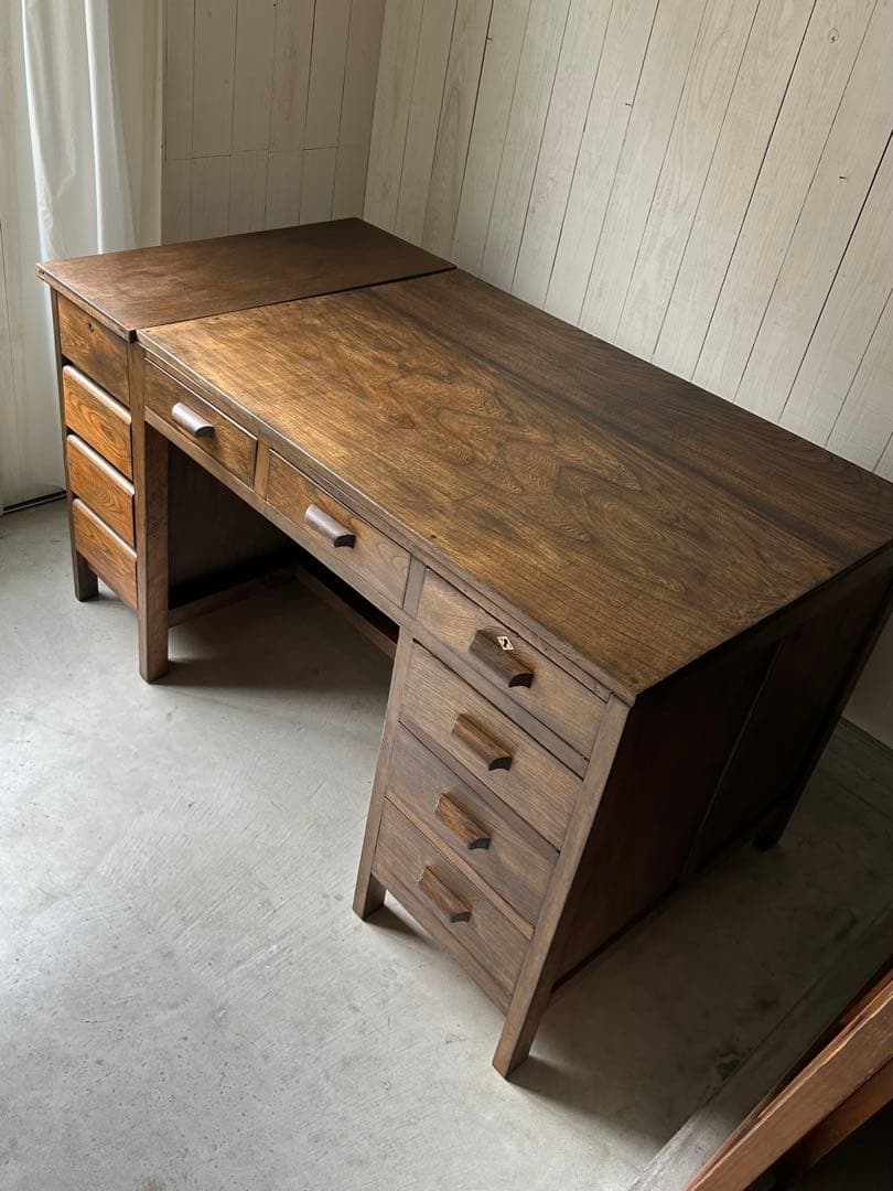 アンティーク　日本製　家具　机　デスク　レストア済み