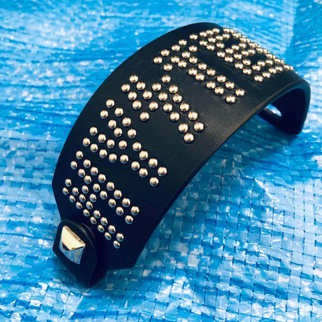 ヒステリックグラマー⬛︎ロゴスタッズブレスレット⬛︎バングル⬛︎ブラック⬛︎レザー