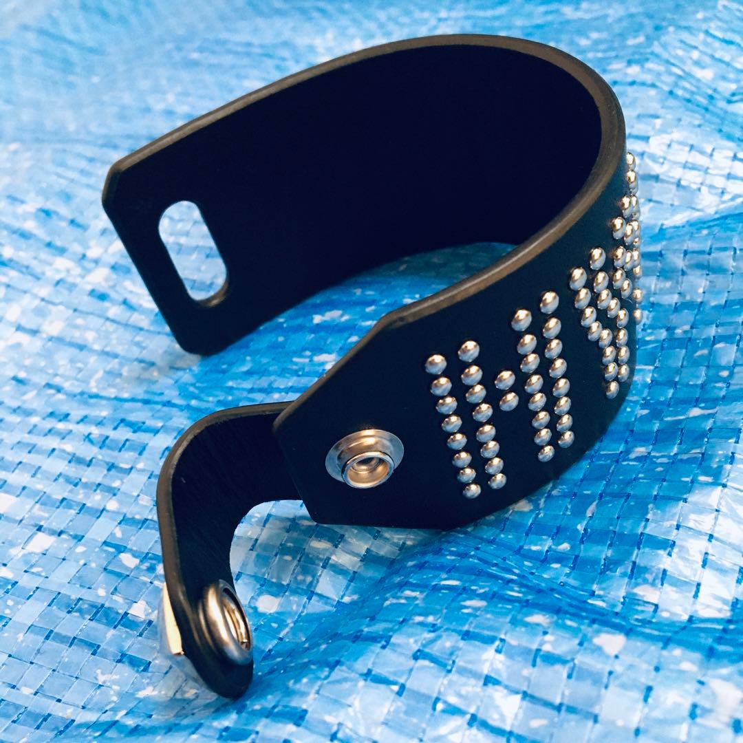 ヒステリックグラマー⬛︎ロゴスタッズブレスレット⬛︎バングル⬛︎ブラック⬛︎レザー