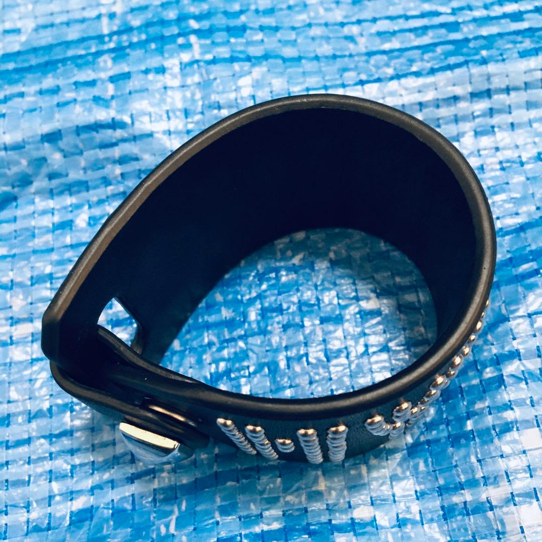 ヒステリックグラマー⬛︎ロゴスタッズブレスレット⬛︎バングル⬛︎ブラック⬛︎レザー