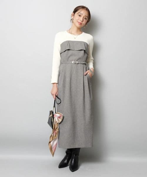 新品未使用・25AW現行・サイズ1　JUSGLITTY ベアドッキングワンピース