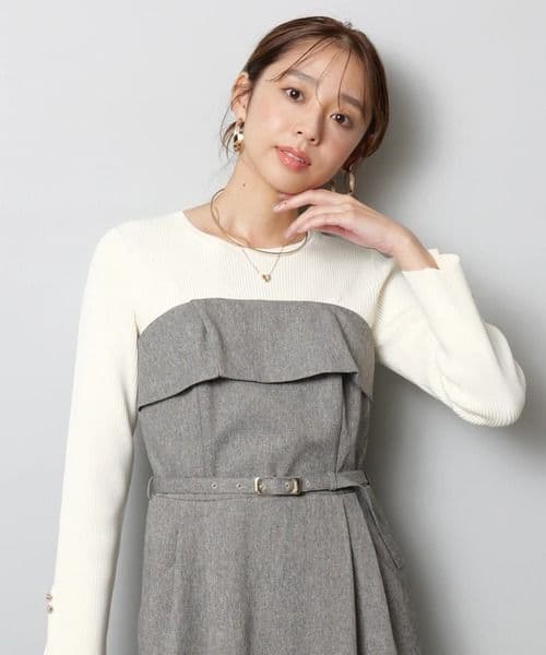 新品未使用・25AW現行・サイズ1　JUSGLITTY ベアドッキングワンピース