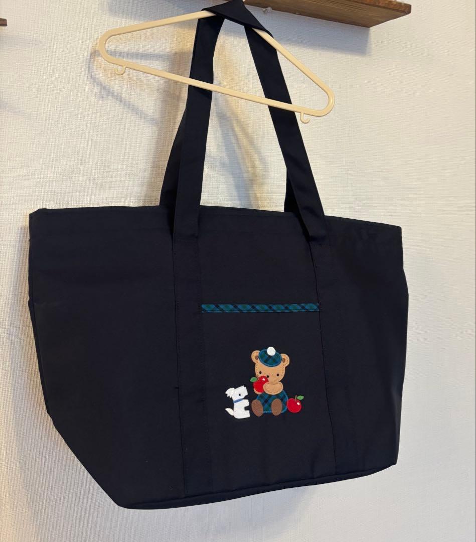 【familiar】産院限定 マザーズバック/ネイビー/くま刺繍