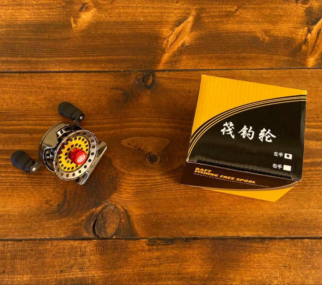 穴釣りセット　アイスフィッシング　穴釣りロッド　天然木グリップ　　タイコリール