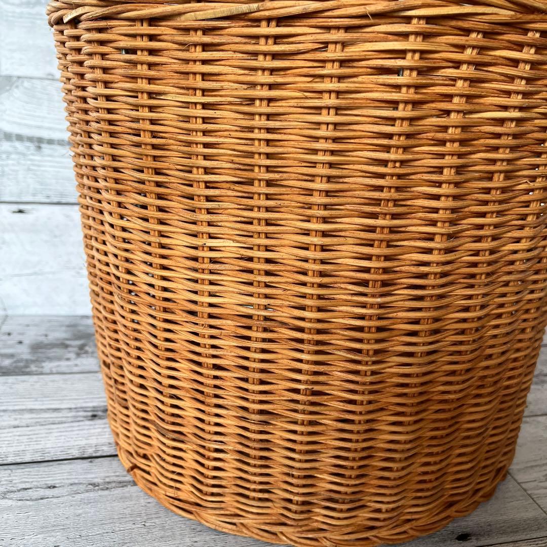 ラタン バスケット 収納 かご 籐 リビング ずんどう オシャレ 存在感