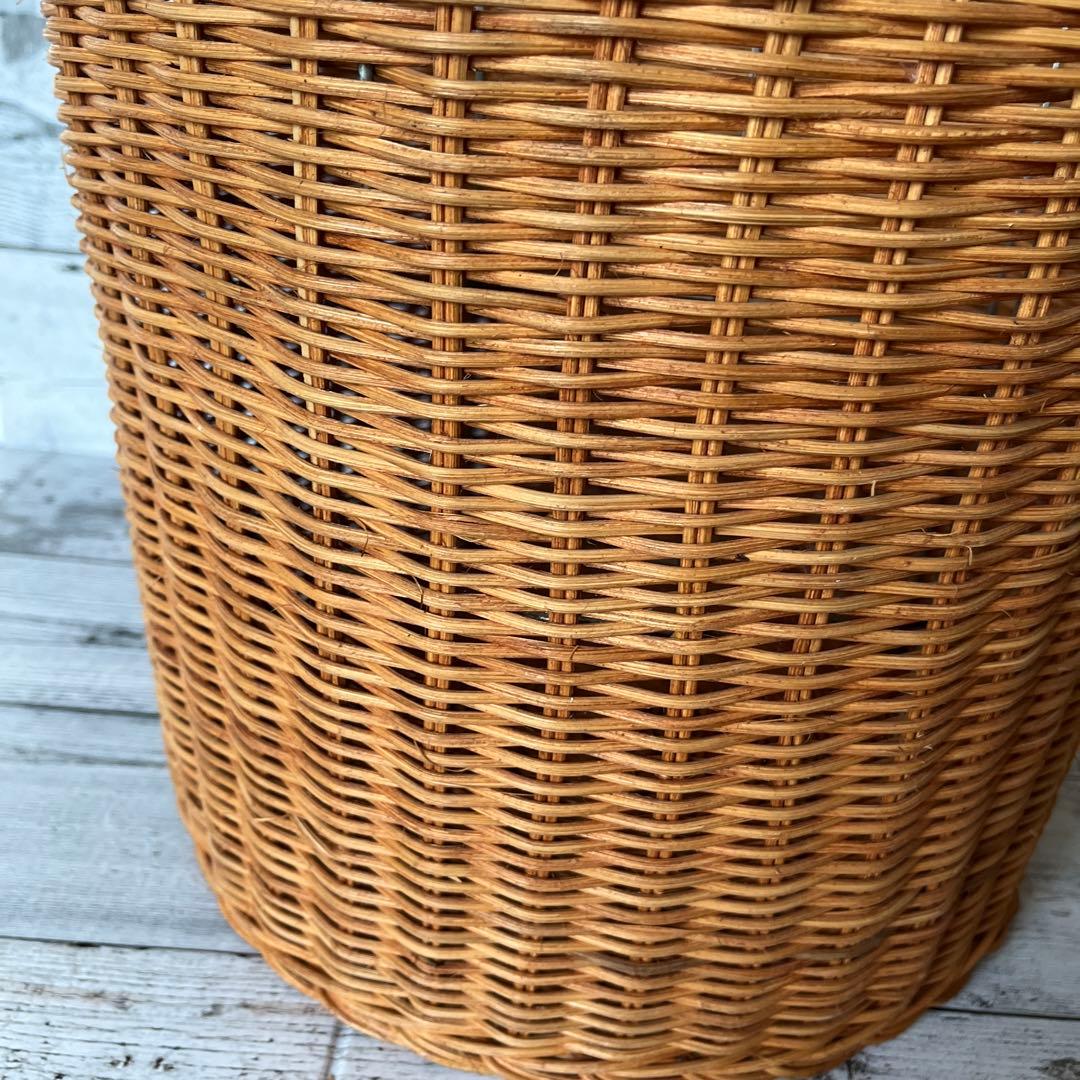 ラタン バスケット 収納 かご 籐 リビング ずんどう オシャレ 存在感