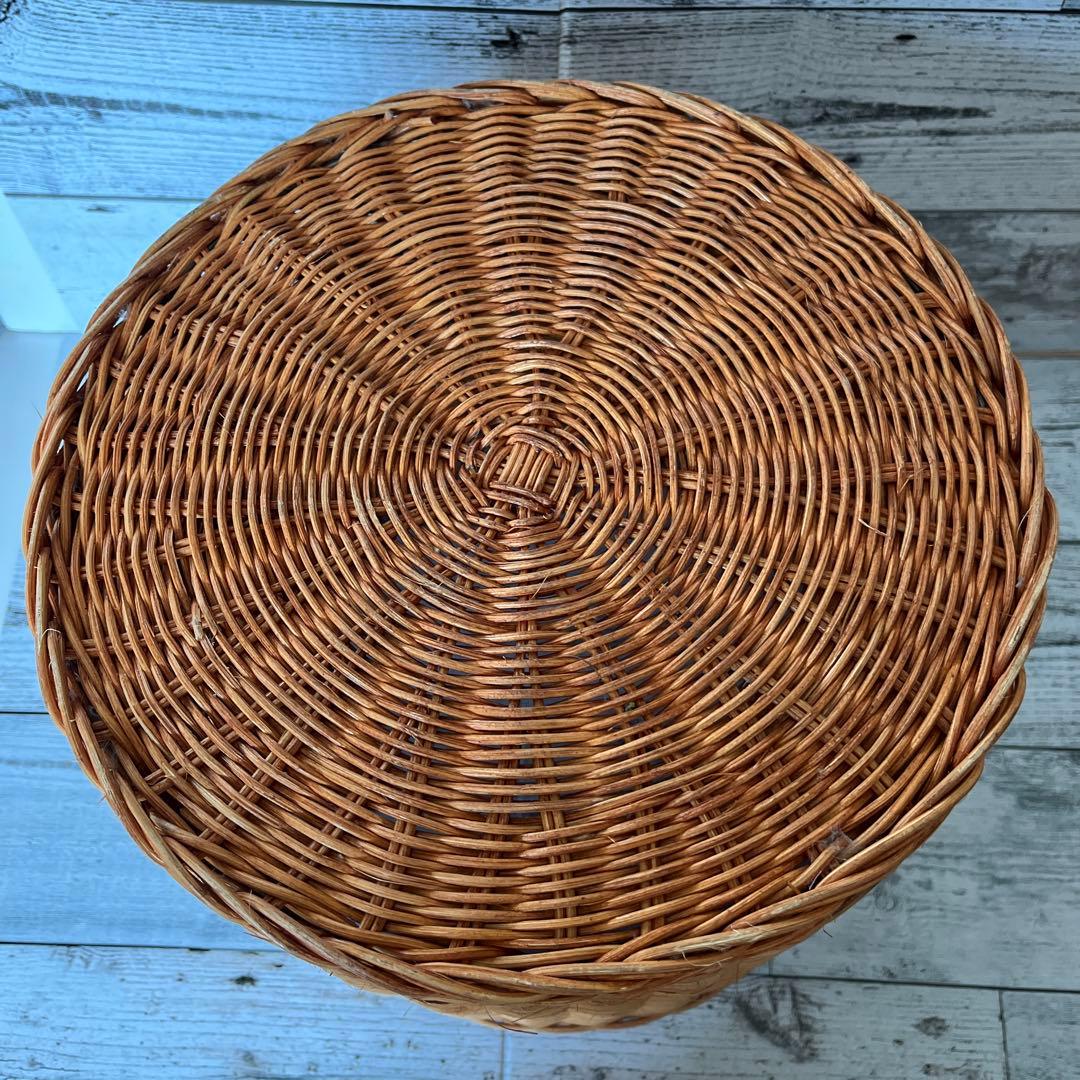 ラタン バスケット 収納 かご 籐 リビング ずんどう オシャレ 存在感