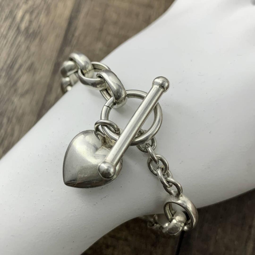 ヴィンテージ パフィハートブレスレット925シルバー スウィートハートジュエリー