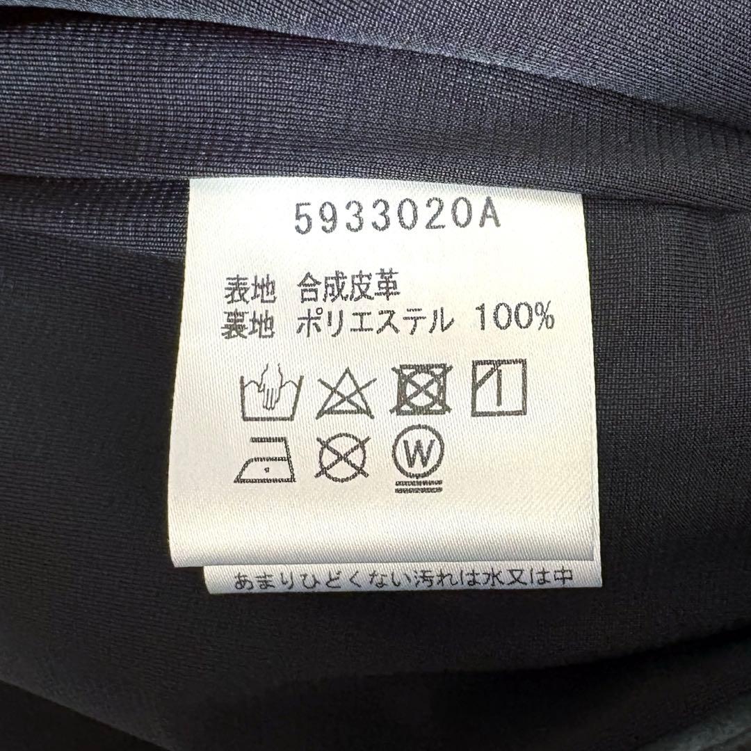 タグ付き未使用 Rene フリル エコレザージャケット ウォッシャブル 黒 34