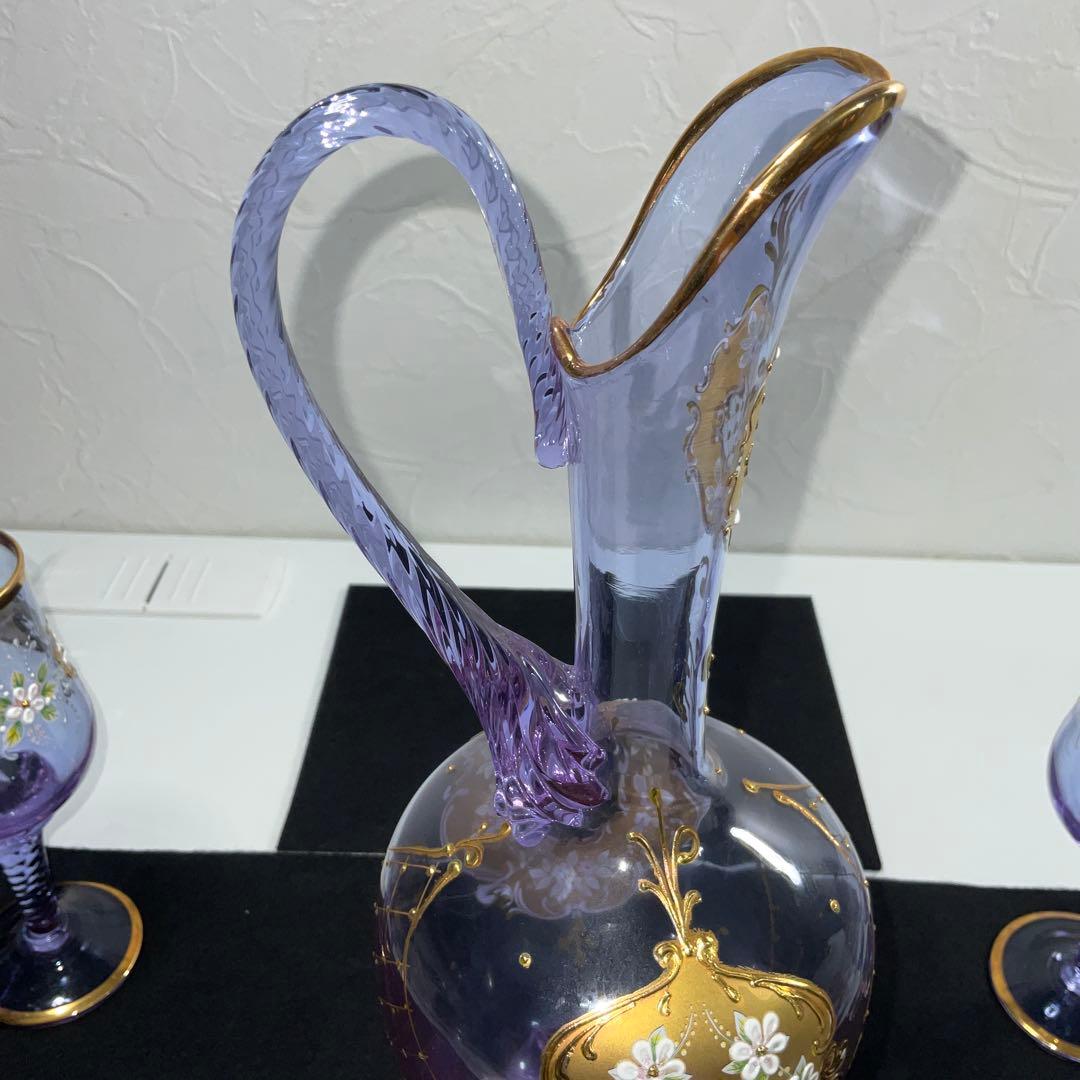 ベネチアンガラス　グラス５　デキャンタ１