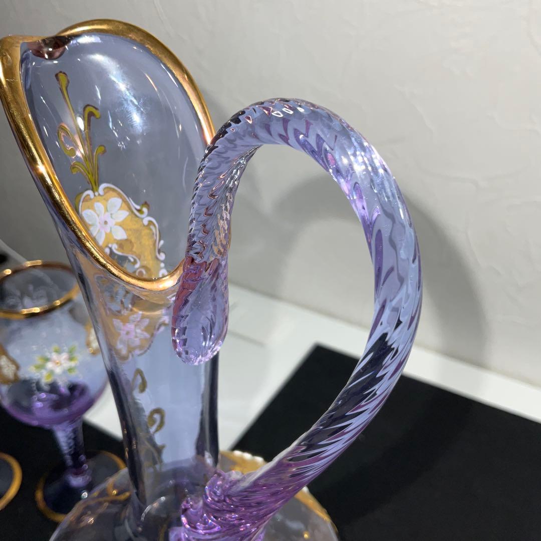 ベネチアンガラス　グラス５　デキャンタ１