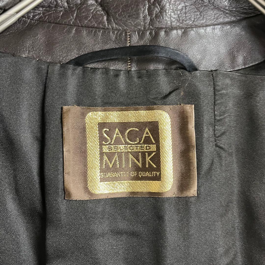 サガミンク✨2wayレザージャケット デンマーク製　SELECTED MINK