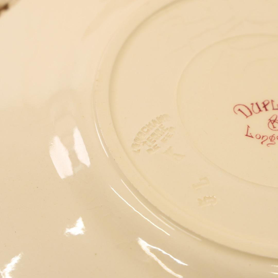 フランス　アンティーク　longchamp ピンクレリーフの平皿プレート