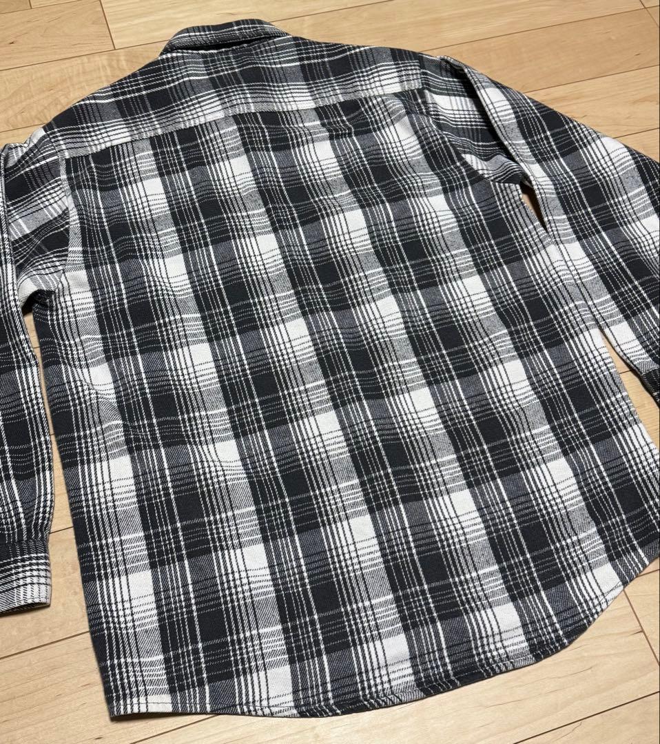 マカロニ 極美品 FIVEBROTHER オンブレシャツ USA製 白 黒