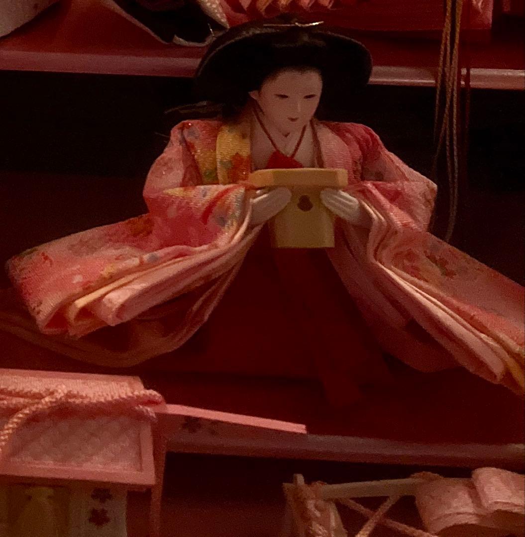 【未使用】ひな人形　ガラスケース　ライト付き