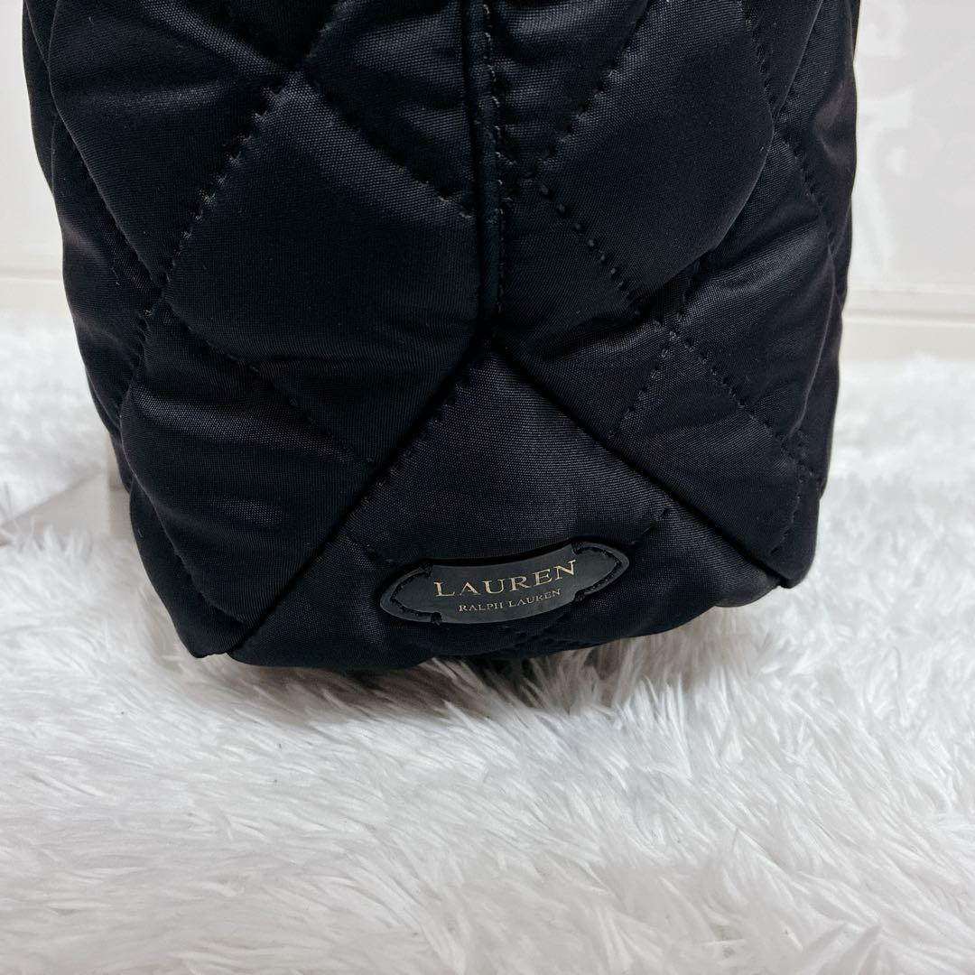 【美品】ローレンラルフローレン キルティング トートバッグ 金ロゴ ミニポーチ