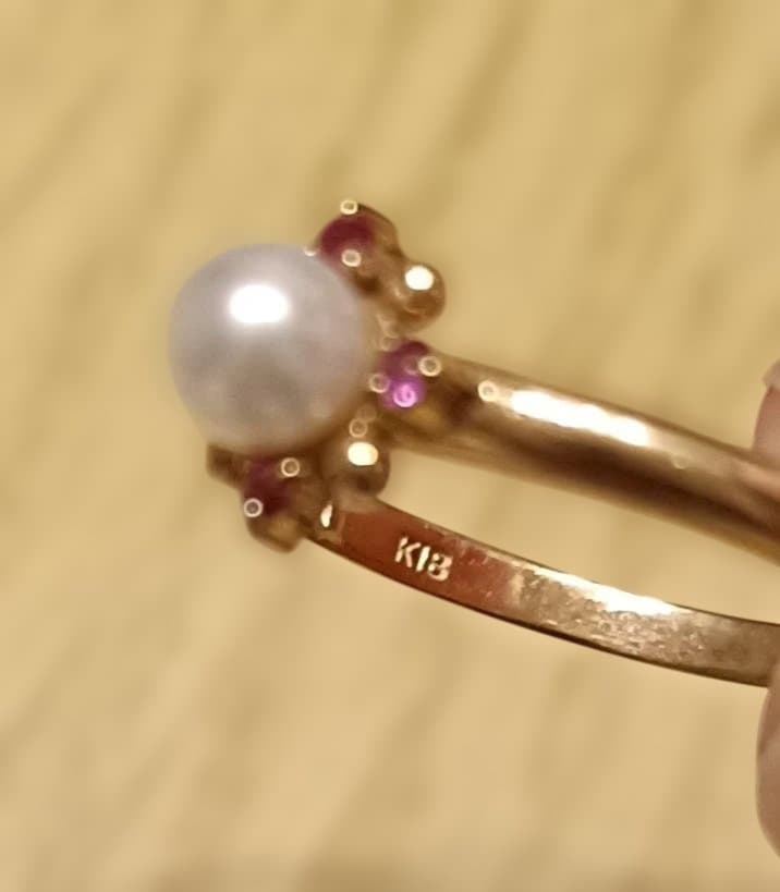 K18ゴールド 真珠 リング