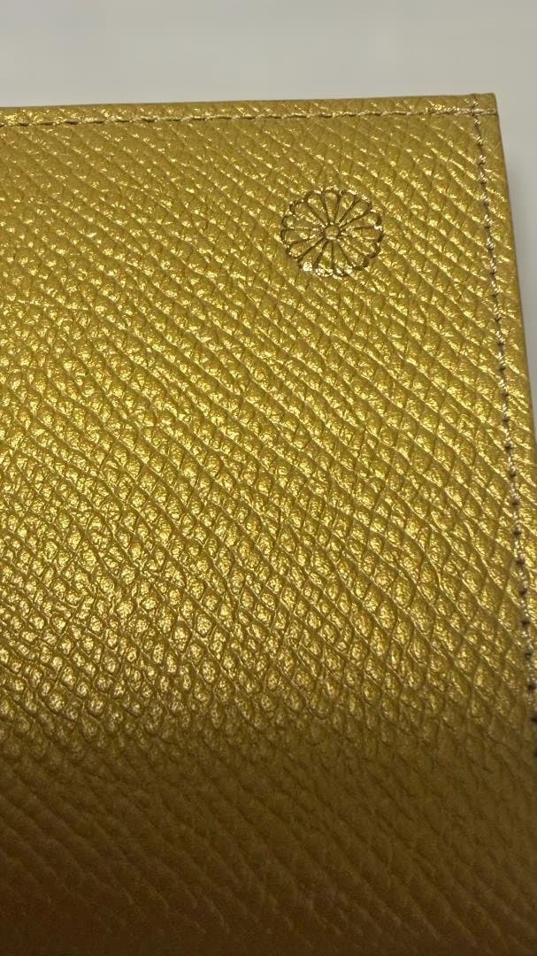 皇居二つ折り財布_がま口 イエローゴールド《新品未使用品》