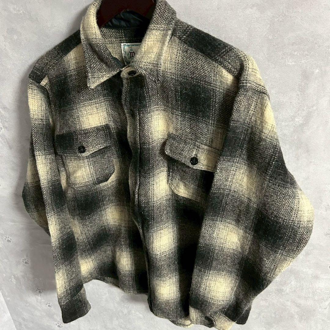 70s Melton USA製 CPO ネルシャツ オンブレ シャドー チェック