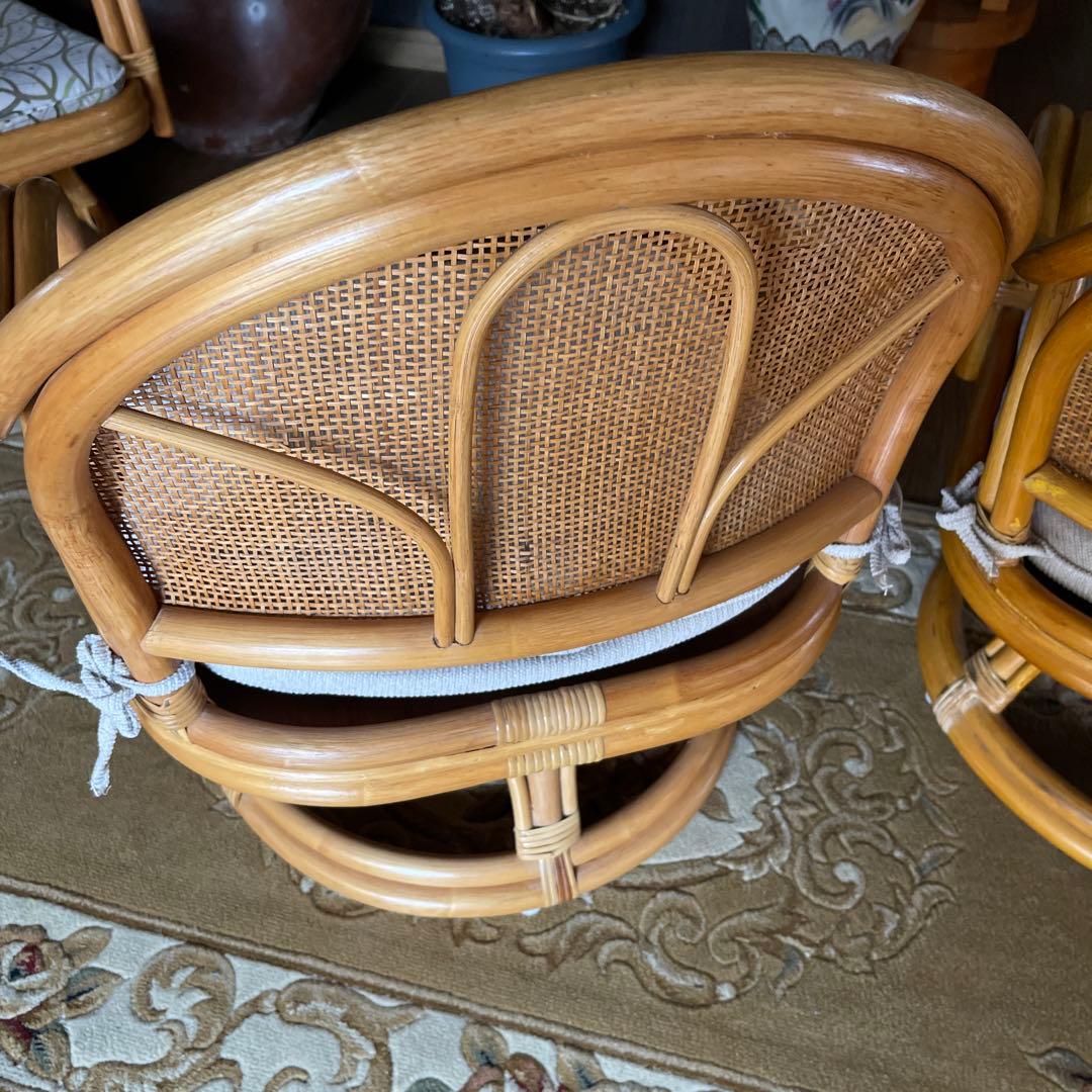 【商品】ラタンチェア 2脚セット ナチュラルウッド