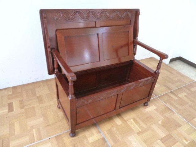 モンクスベンチ ベンチ テーブル 収納 兼用 3WAY 木製 2人掛け チェア