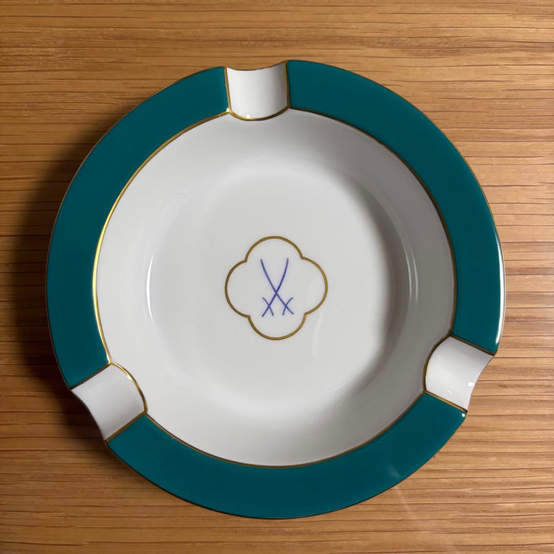 未使用品 Meissen マイセン 双剣 アッシュトレイ 灰皿