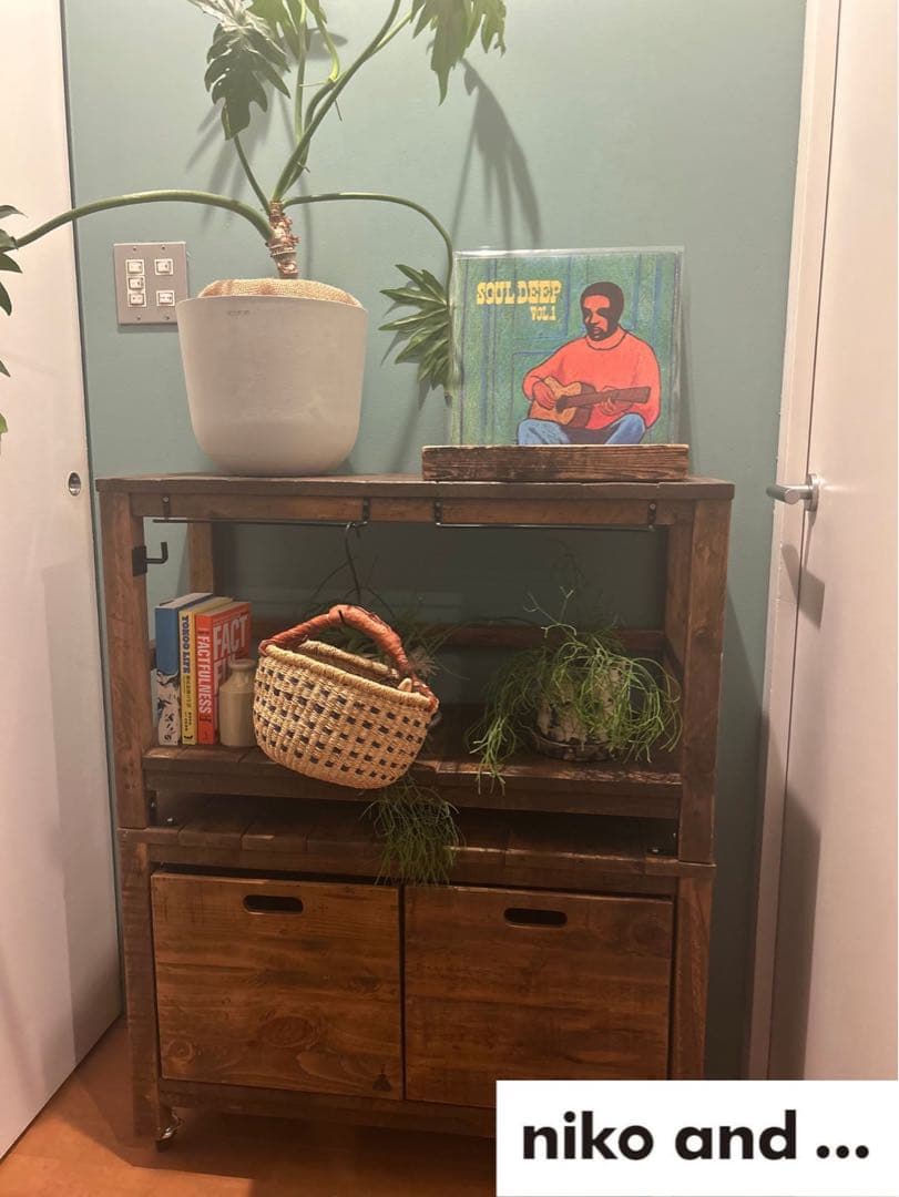 【週末限定セール】 niko and 木製ラック シェルフベンチ　収納ボックス付