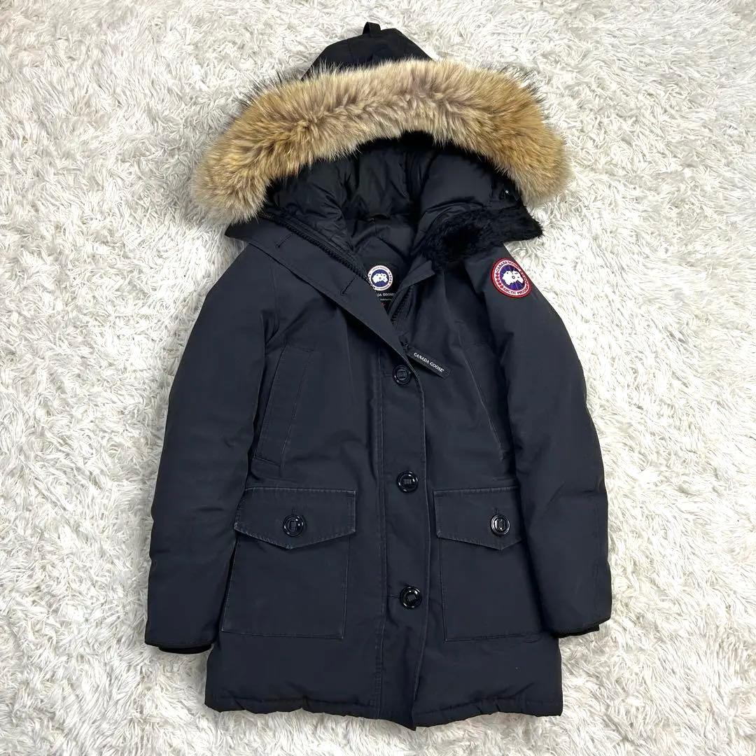 【定番】カナダグース ブロンテ ダウンジャケット コヨーテファー ネイビー S