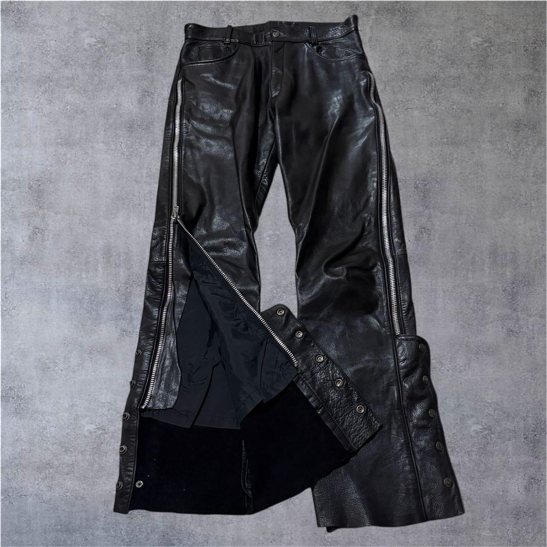 パンツ 00s real leather gimmick pants archive