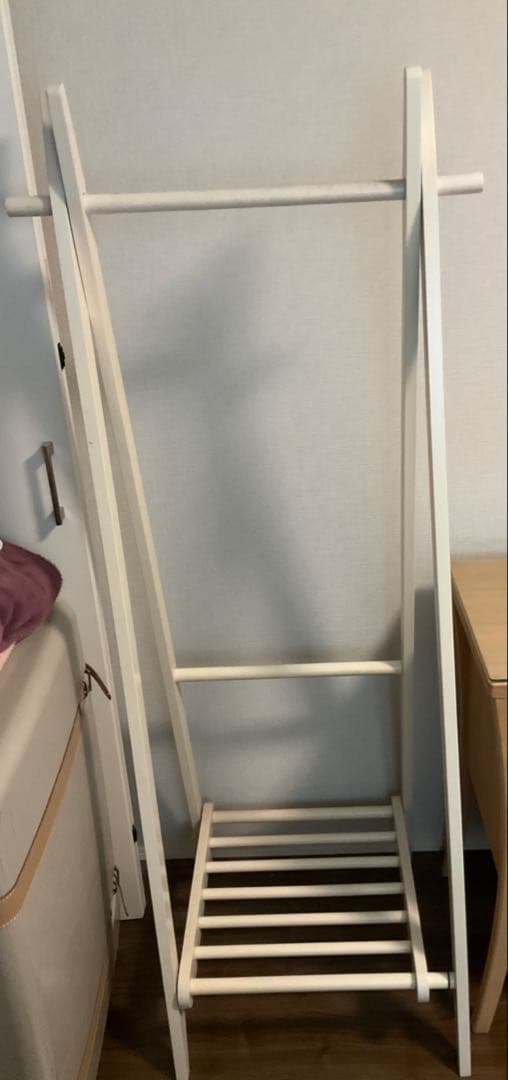 ハンガーラック/アフタヌーンティー/折りたたみ/天然木/ラバーウッド/ホワイト