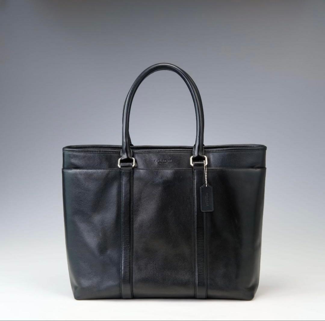 【美品】COACH トートバッグ ビジネスバッグ 黒 レザー メトロポリタン