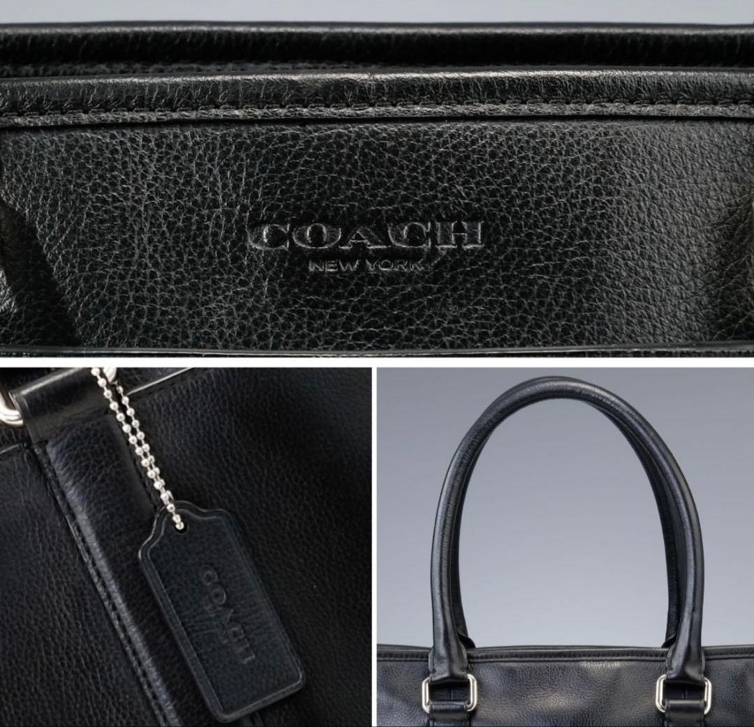 【美品】COACH トートバッグ ビジネスバッグ 黒 レザー メトロポリタン