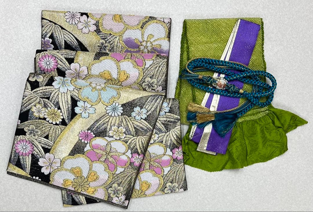 振り袖　フルセット　長襦袢付　ブルー　成人式　金彩加工　刺繍入り　銀通し　754