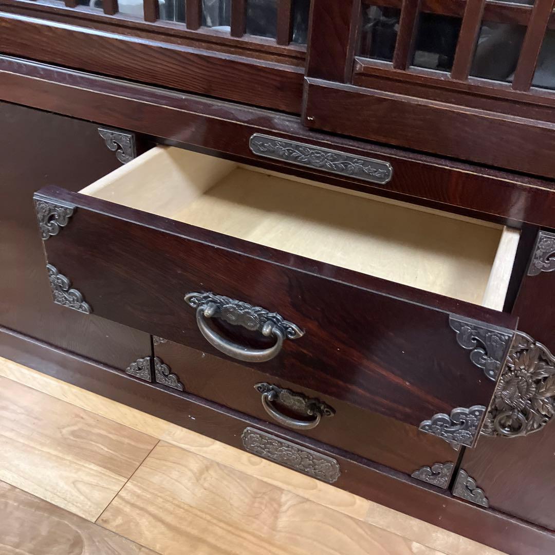 木製キャビネット 中型 ダークブラウン