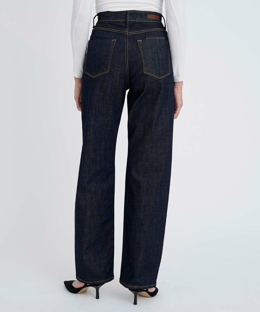 美品 ヤヌーク LEA ボーイズストレート OWL 25インチ インディゴ 濃紺